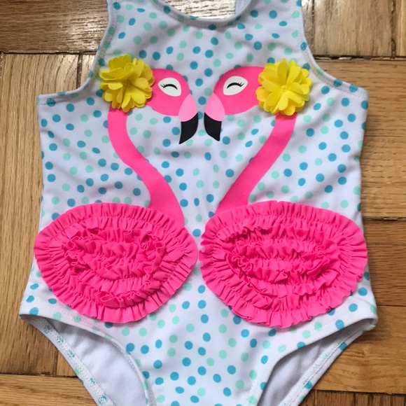 NWT Wetsuitclub Flamingo One-Piece Swimsuit sz4T - Picture 3 of 5